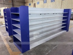 Blue End Pharmacy Gondola and Wall Shelf Fixture Set