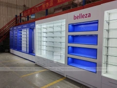 Blue End Pharmacy Gondola and Wall Shelf Fixture Set