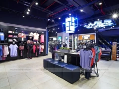 Blue Neon Sportswear Store Island Display