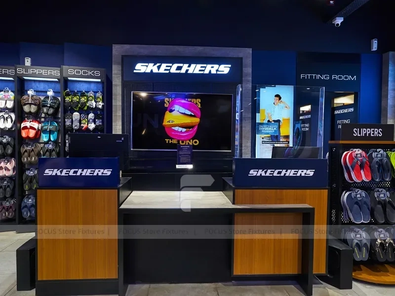 Blue Neon Sportswear Store Island Display