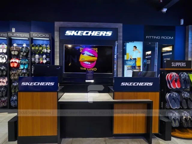 Blue Neon Sportswear Store Island Display