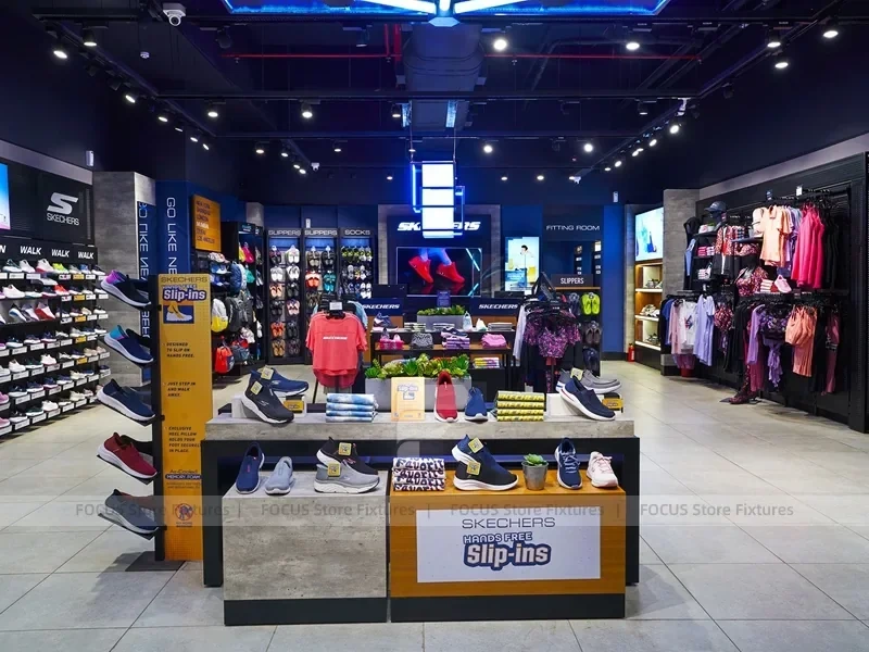 Blue Neon Sportswear Store Island Display