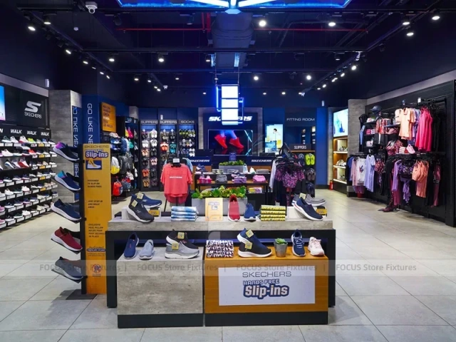 Blue Neon Sportswear Store Island Display