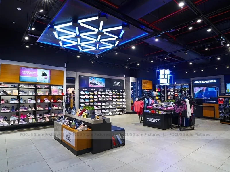 Blue Neon Sportswear Store Island Display