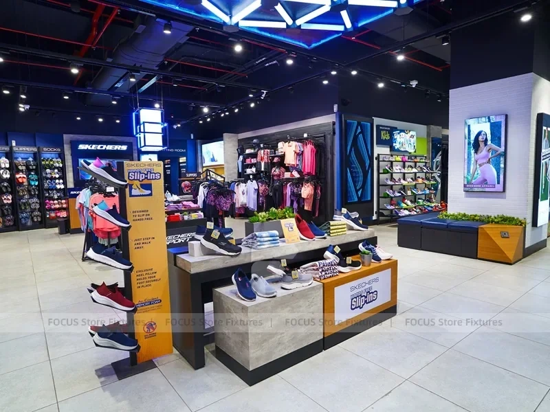 Blue Neon Sportswear Store Island Display