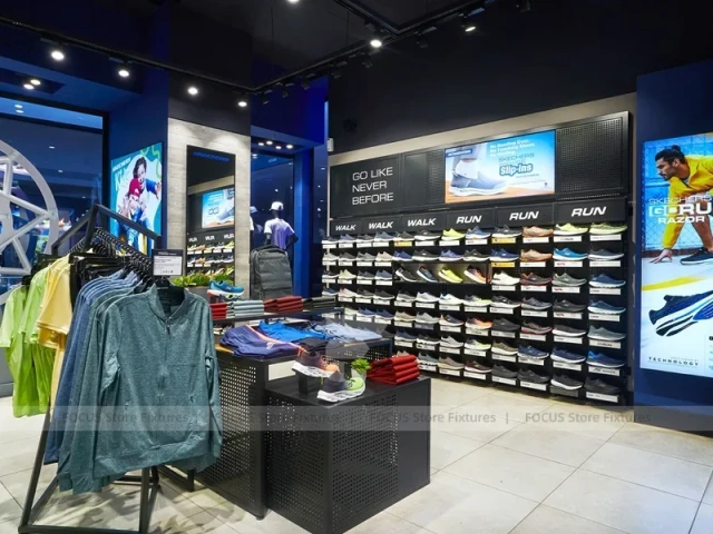 Blue Neon Sportswear Store Island Display