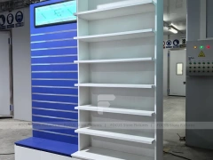 Blue Red Pharmacy Slatwall Shelving Fixture Set