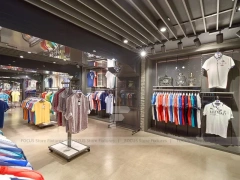 Blue Sportswear Wall Shelving Display