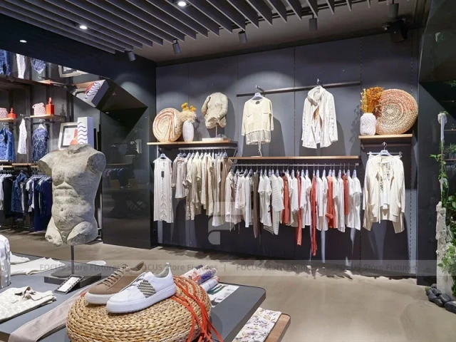 Blue Sportswear Wall Shelving Display