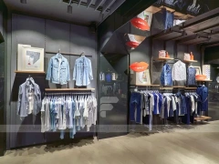 Blue Sportswear Wall Shelving Display