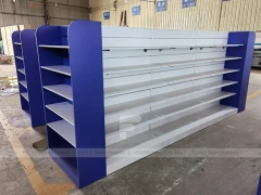 Blue Veterinary Pharmacy Wall Shelving Fixture Set