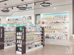 Body Essentials Pharmacy Beauty Wall Display Layout