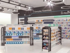 Body Essentials Pharmacy Beauty Wall Display Layout