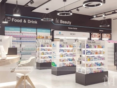 Body Essentials Pharmacy Beauty Wall Display Layout