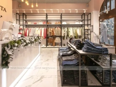 Boutique Apparel Wall Rack and Table Display