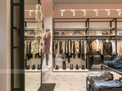 Boutique Apparel Wall Rack and Table Display