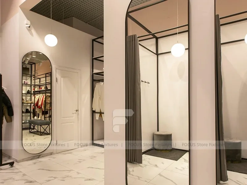 Boutique Apparel Wall Rack and Table Display