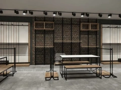 Brick Wall Apparel Rack and Table Display