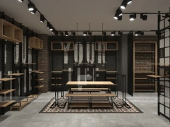 Brick Wall Apparel Rack and Table Display