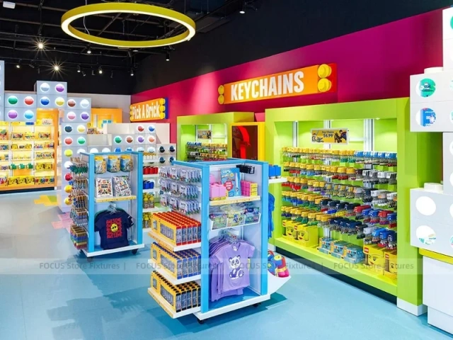 Bright Yellow Kids Retail Checkout Counter Display