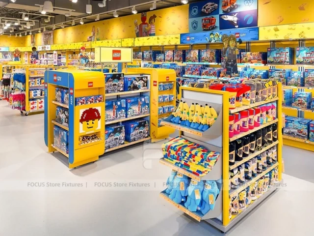 Bright Yellow Kids Retail Checkout Counter Display