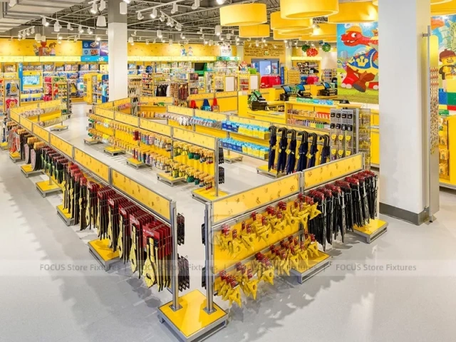 Bright Yellow Kids Retail Checkout Counter Display