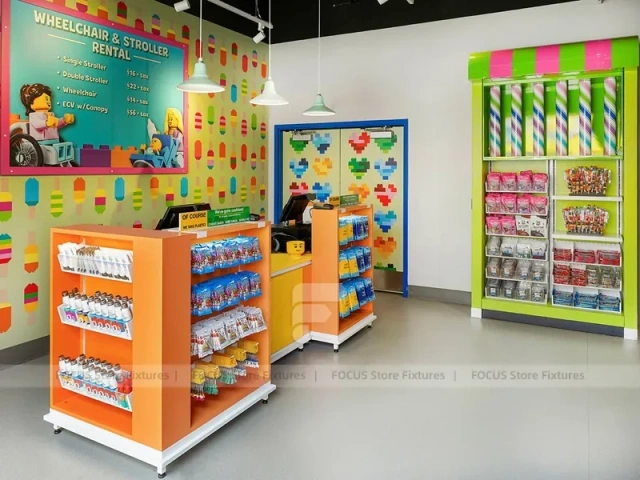 Bright Yellow Kids Retail Checkout Counter Display