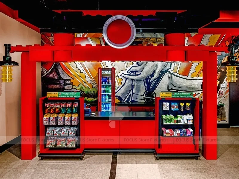 Bright Yellow Kids Retail Checkout Counter Display
