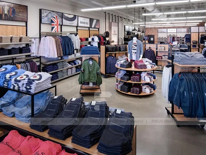 British Heritage Apparel Wall and Round Island Display