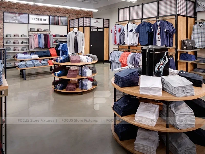 British Heritage Apparel Wall and Round Island Display