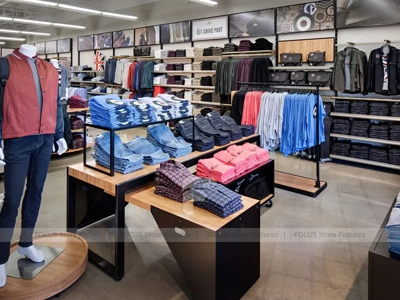 British Heritage Apparel Wall and Round Island Display