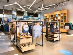 Casual Apparel Store Table and Rack Display