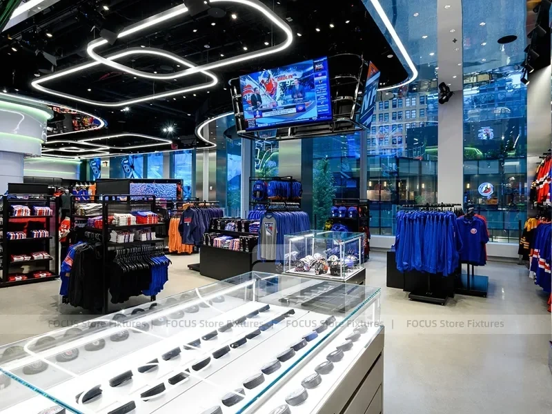 Colorful Cap Wall Display with Team Logo Panels