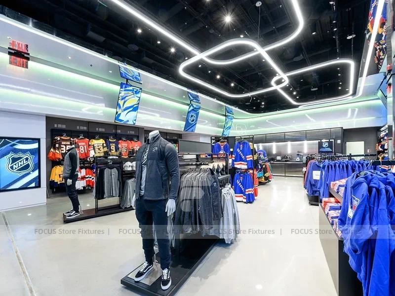 Colorful Cap Wall Display with Team Logo Panels