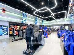 Colorful Cap Wall Display with Team Logo Panels