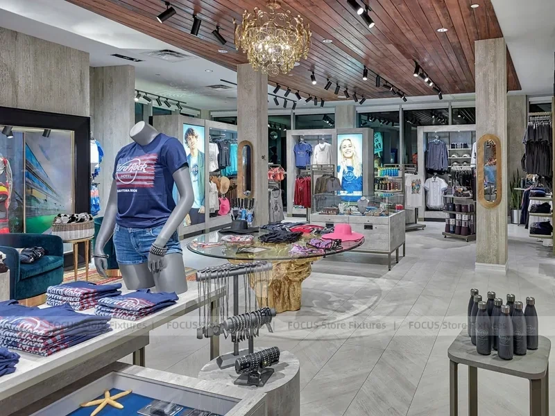 Concrete Entrance Apparel Store Glass Showcase Layout