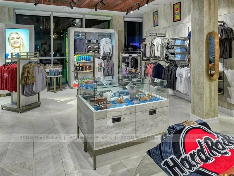 Concrete Entrance Apparel Store Glass Showcase Layout