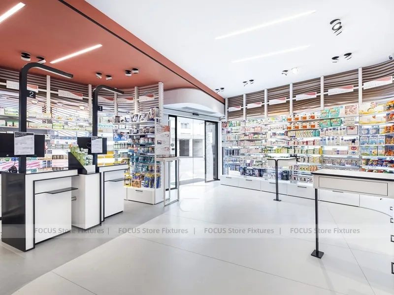 Coral Ceiling Pharmacy Checkout Counter Layout