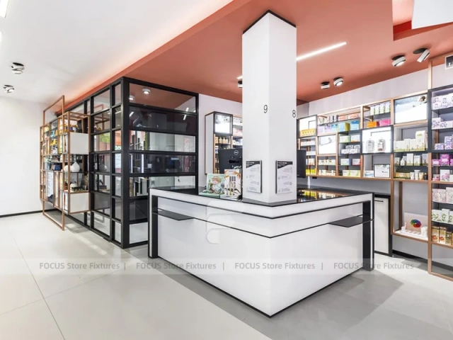 Coral Ceiling Pharmacy Checkout Counter Layout