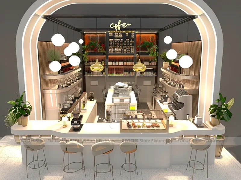 Cream Arch Coffee Bar Island Counter