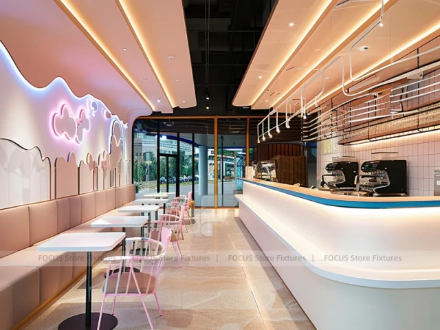 Cream Arch Coffee Bar Island Counter