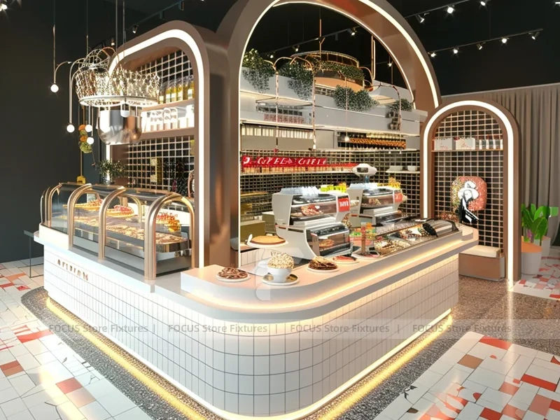 Cream Arch Coffee Bar Island Counter