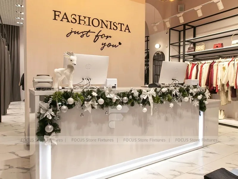 Cream Fashion Boutique Marble Table Display
