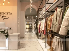 Cream Fashion Boutique Marble Table Display
