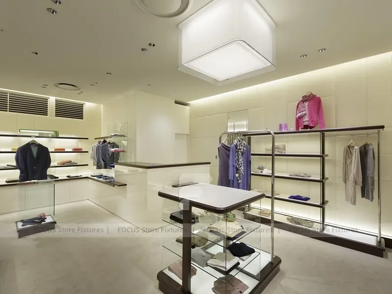 Cruciani Glass Storefront Apparel Display