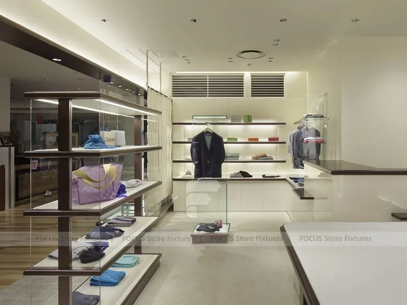 Cruciani Glass Storefront Apparel Display
