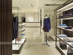 Cruciani Glass Storefront Apparel Display