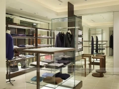 Cruciani Glass Storefront Apparel Display