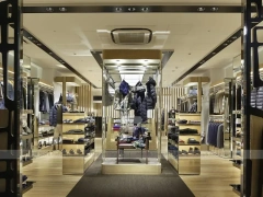 Cruciani Glass Storefront Apparel Display