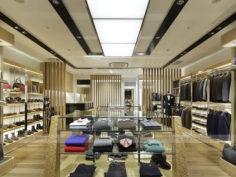 Cruciani Glass Storefront Apparel Display